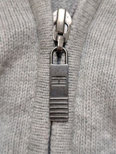 Gilet Zippé Tommy Hilfiger Femme Gris avec Écusson Brodé - Taille 2XL