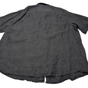Chemise hawaïenne lin Caribbean noire manches courtes taille XL #711 hawaienne