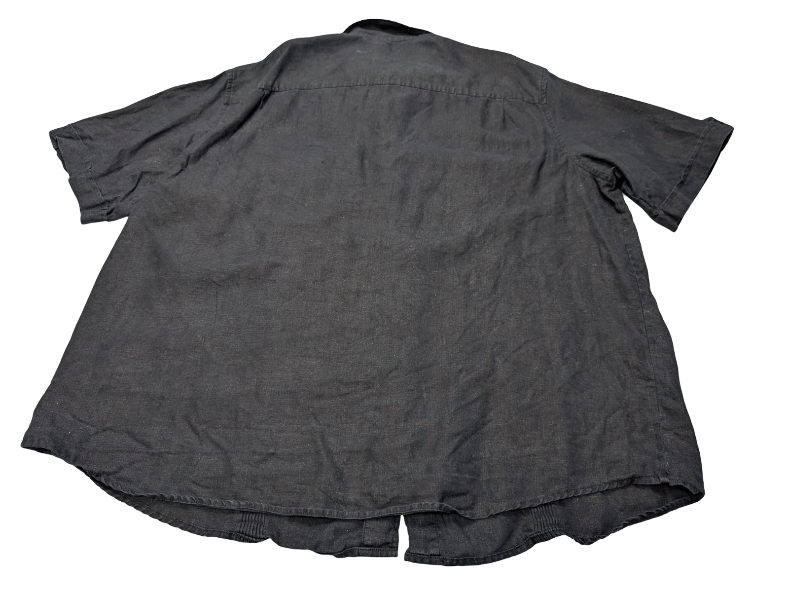 Chemise hawaïenne lin Caribbean noire manches courtes taille XL #711 hawaienne