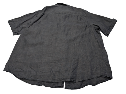 Chemise hawaïenne lin Caribbean noire manches courtes taille XL #711 hawaienne
