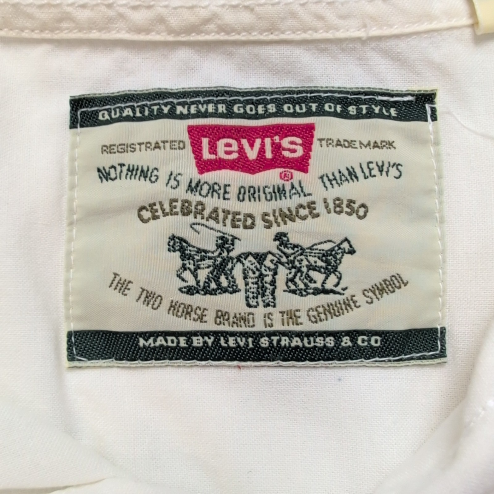 Chemise Levi's Vintage Blanche 100% Coton Coupe Ample Taille L