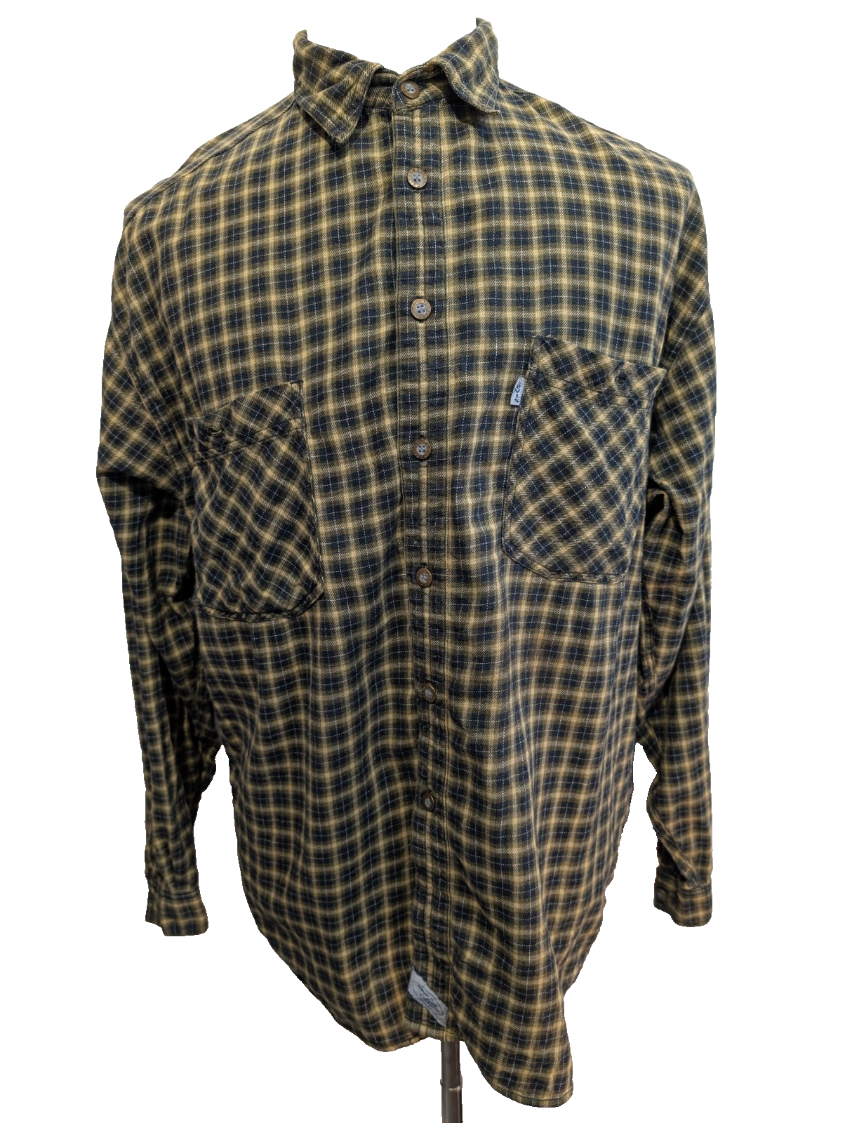 Chemise LEVI'S Flanelle à Carreaux Jaune et Noir Manches Longues - Taille L