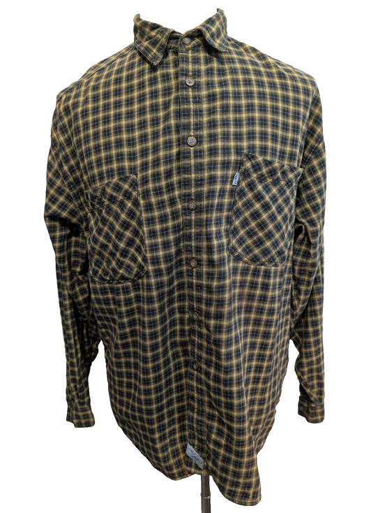 Chemise LEVI'S Flanelle à Carreaux Jaune et Noir Manches Longues - Taille L