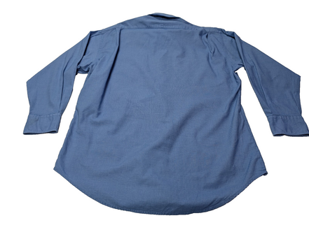 Chemise CHAPS vintage bleu uni logo brodé manches longues homme taille XL