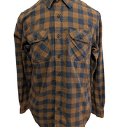 CHEMISE FLANELLE WRANGLER M MARRON NOIR Carreaux Workwear Poche Stylo