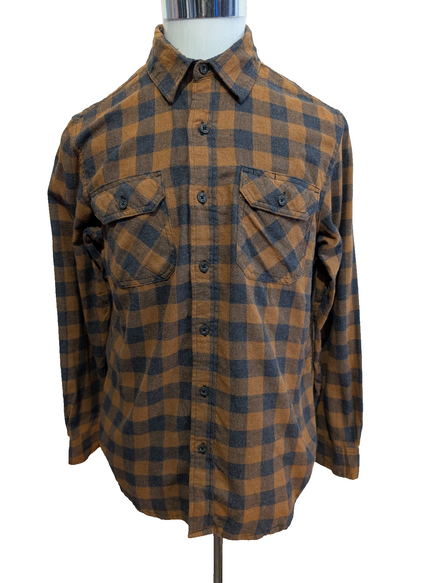 CHEMISE FLANELLE WRANGLER M MARRON NOIR Carreaux Workwear Poche Stylo