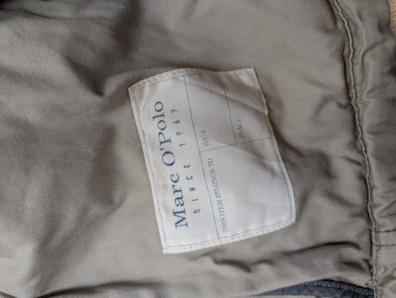 Marc O'Polo Veste Blouson Coton Crème Beige M Capuche Col Field Jacket | 313BSR