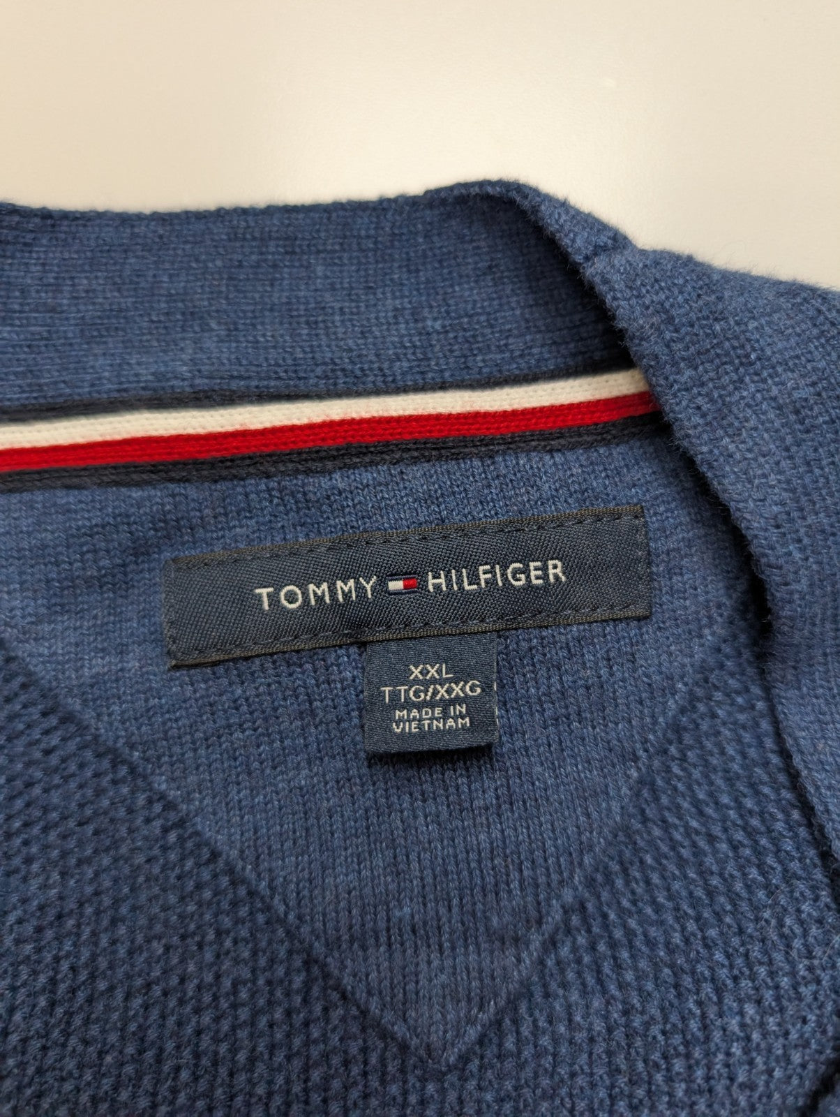 Gilet Tommy Hilfiger Bleu Marine Boutonné 2 Poches - Taille 3XL