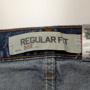 Jean Levi's 505 Regular Fit Vintage Homme W34 L36 Bleu Denim Droit Long