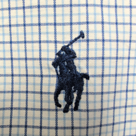 Chemise Ralph Lauren XL LT Bleue Carreaux Classic Fit Shirt Button Down Coton