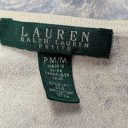 Pull femme LAUREN Ralph Lauren Soie Coton M motif cachemire paisley bleu gris