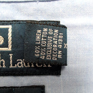 Chemise Ralph Lauren 2X Big XXL XXXL Lin Coton Bleue Logo Jaune Manches Courtes