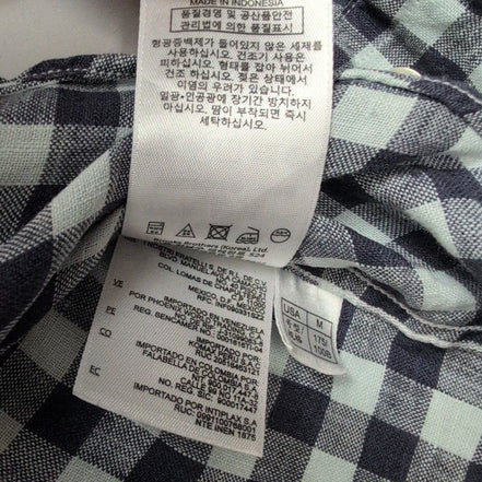 Chemise Brooks Brothers Milano Fit M Bleu Marine Carreaux 100% Lin