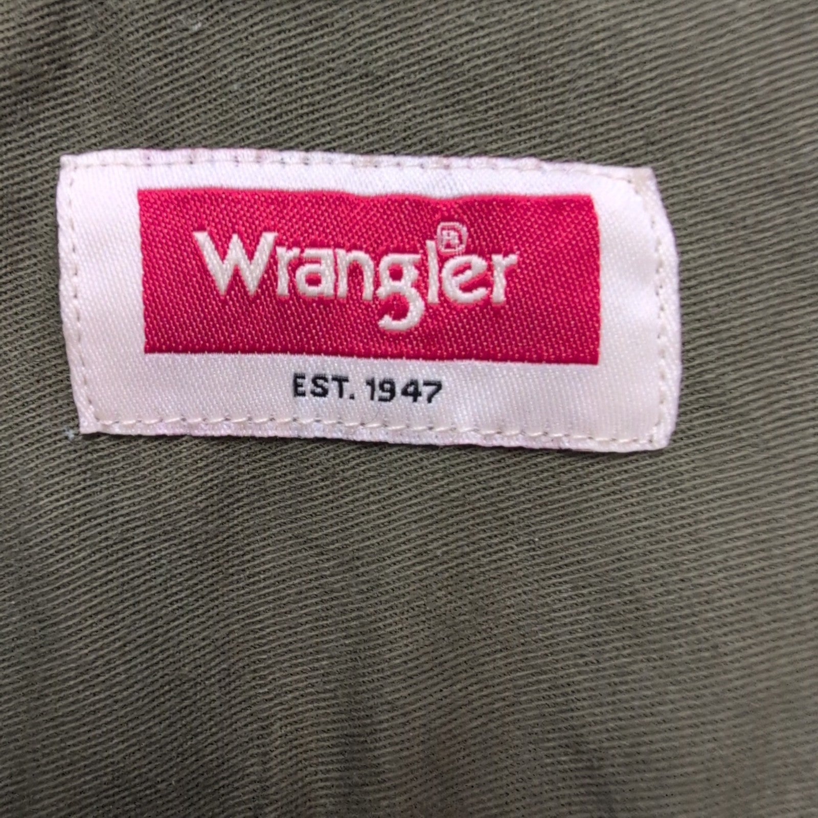 Chemise Wrangler Manche Courte Vert Kaki Stretch Taille 2XL Deux Poches
