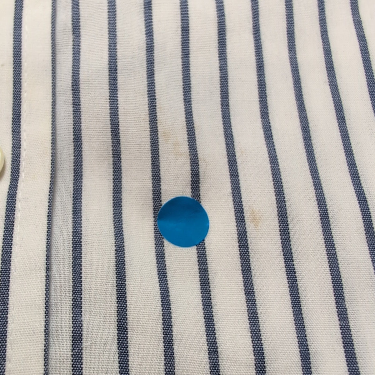 Chemise Andhurst XL Blanc Rayures Bleues 60% Coton Manches Courtes