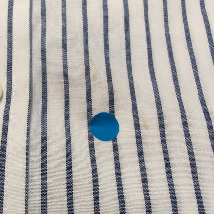 Chemise Andhurst XL Blanc Rayures Bleues 60% Coton Manches Courtes