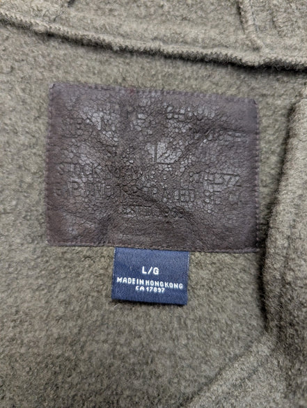 Pull GAP L kaki 100% laine capuche grosse maille chaud Made in Hong Kong