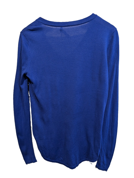 Pull LAUREN Ralph Lauren S bleu royal col V modal soie maille fine femme