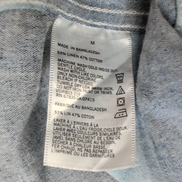 Chemise Nautica M Bleu Rayures Lin Coton Logo Brodé Poche Manches Courtes