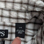 Chemise Chaps manches courtes marron et blanc à carreaux taille L #231msch