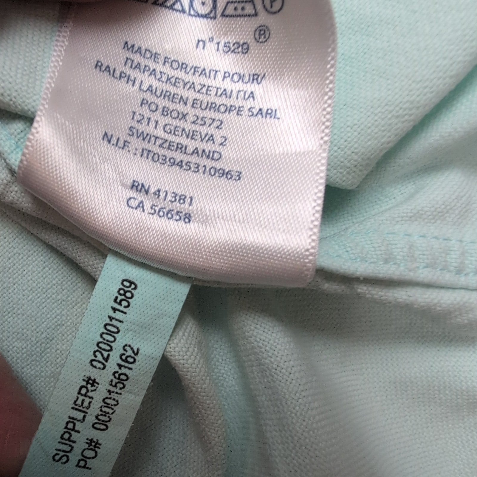 Chemise Ralph Lauren Vert Pastel S Manches Courtes Logo Rose