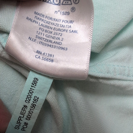 Chemise Ralph Lauren Vert Pastel S Manches Courtes Logo Rose