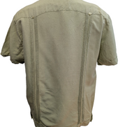 Chemise Hawaïenne HAVANA Vert Pâle Relief & 4 Poches - Taille M