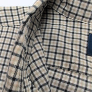 Chemise Ralph Lauren Blake M Flanelle Carreaux Crème Bleu Marine manches longues
