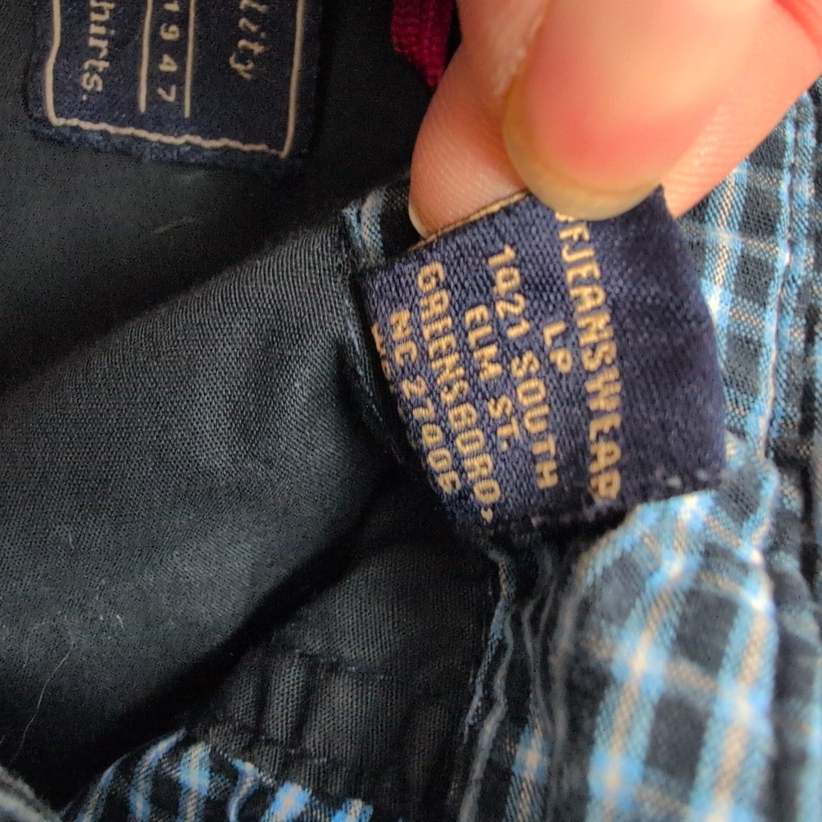 Chemise Wrangler Bleu Marine et Bleu Ciel à Carreaux Taille M / L