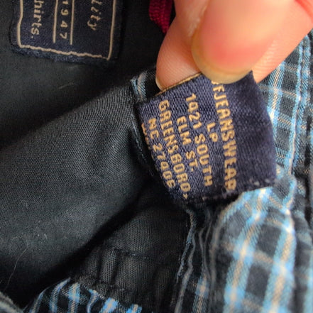 Chemise Wrangler Bleu Marine et Bleu Ciel à Carreaux Taille M / L