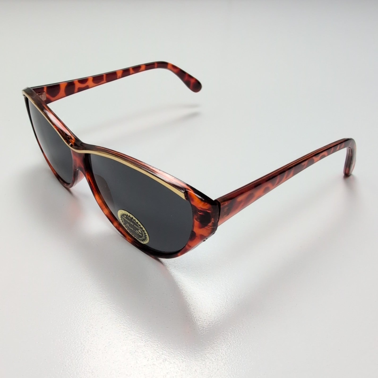 Lunettes de soleil Bar-On® Femmes Marron Effet Bois Liseré Doré Y2K