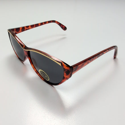 Lunettes de soleil Bar-On® Femmes Marron Effet Bois Liseré Doré Y2K