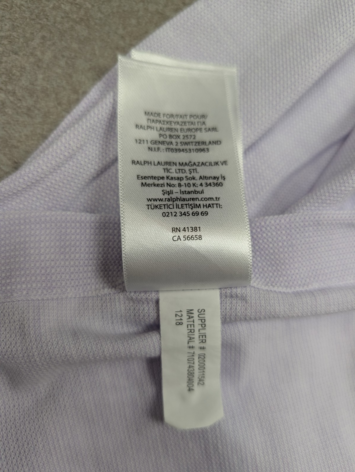 Chemise Ralph Lauren lila violet pâle manches longues taille XXL #2812