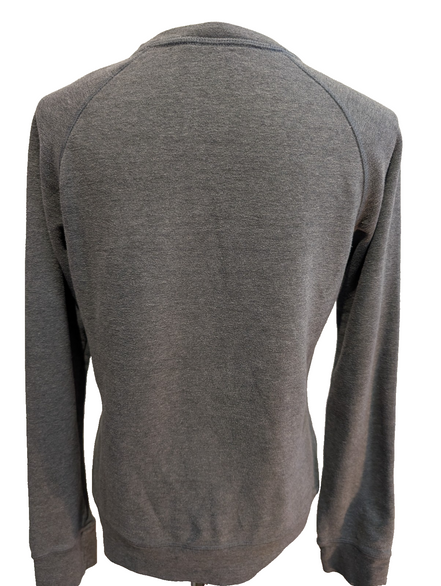 The North Face Sweat Col Rond Gris - Logo Brodé Manche - Taille L Femme