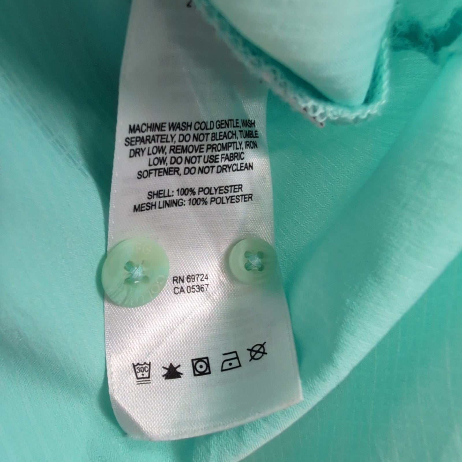Chemise Columbia PFG nylon verte unie manches courtes homme taille L