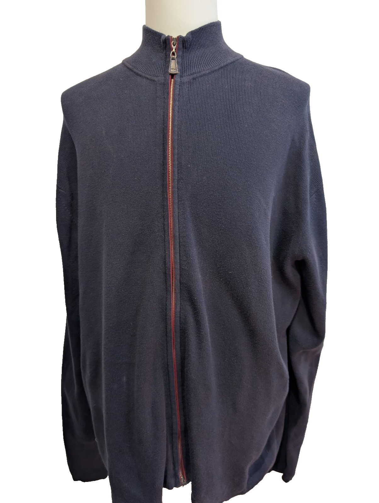 Gilet Tommy Hilfiger Bleu Marine Zippé Col Montant - Taille 3XL
