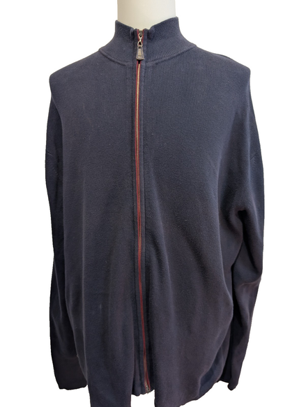 Gilet Tommy Hilfiger Bleu Marine Zippé Col Montant - Taille 3XL