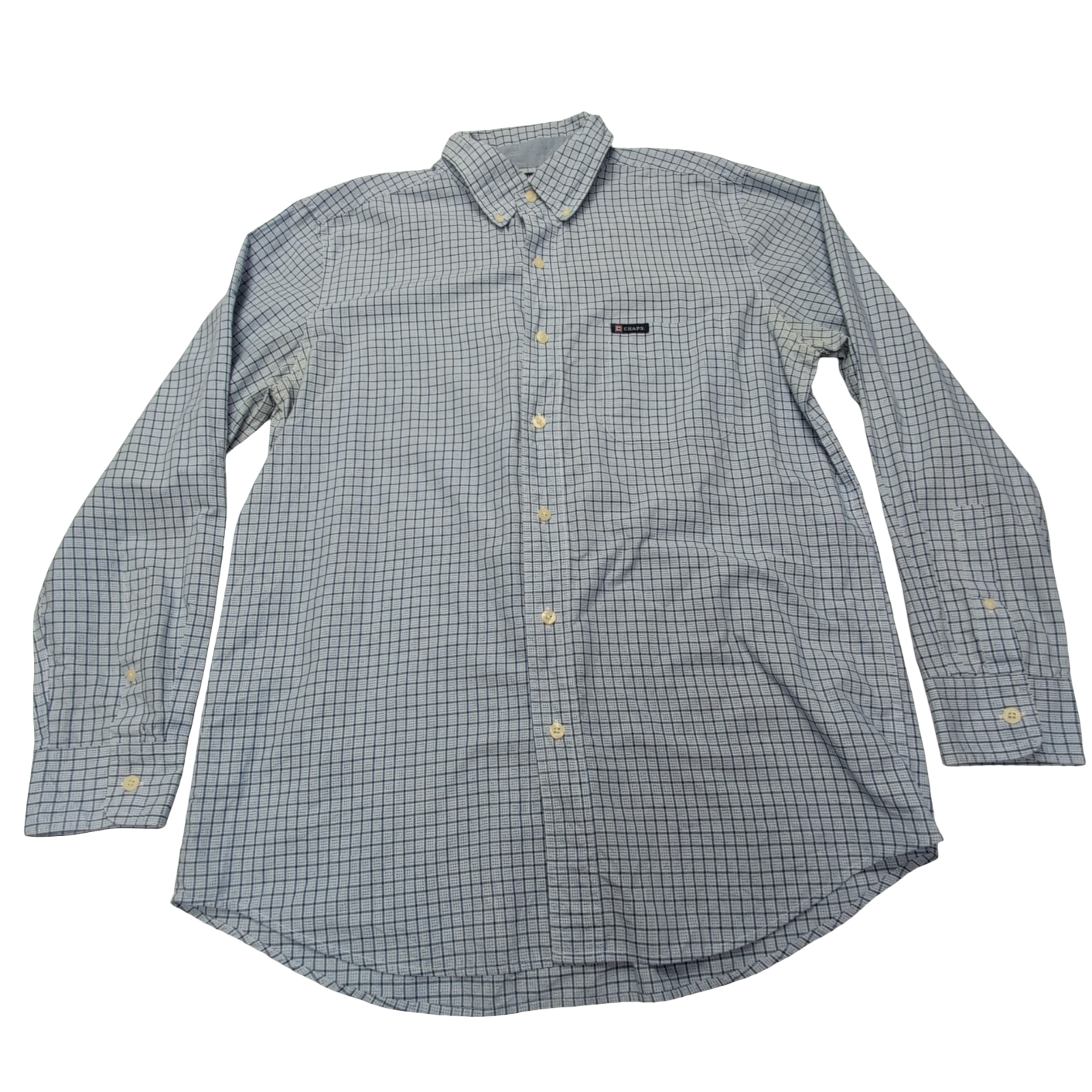 Chemise Chaps bleu clair à carreaux taille M #48e