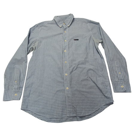 Chemise Chaps bleu clair à carreaux taille M #48e