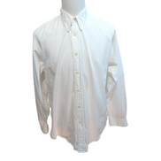 Chemise Nautica vintage col pointe L blanche coton logo brodé rare manches long