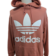 Sweat à Capuche Adidas Saumon Foncé - Coupe Oversize - Neuf - Taille XS/L