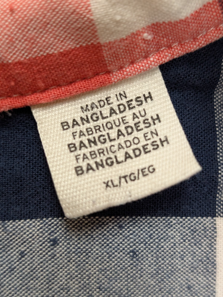Chemise Levi's à Carreaux Rouge Blanc Bleu - Effet Lin Manches Longues T.XL