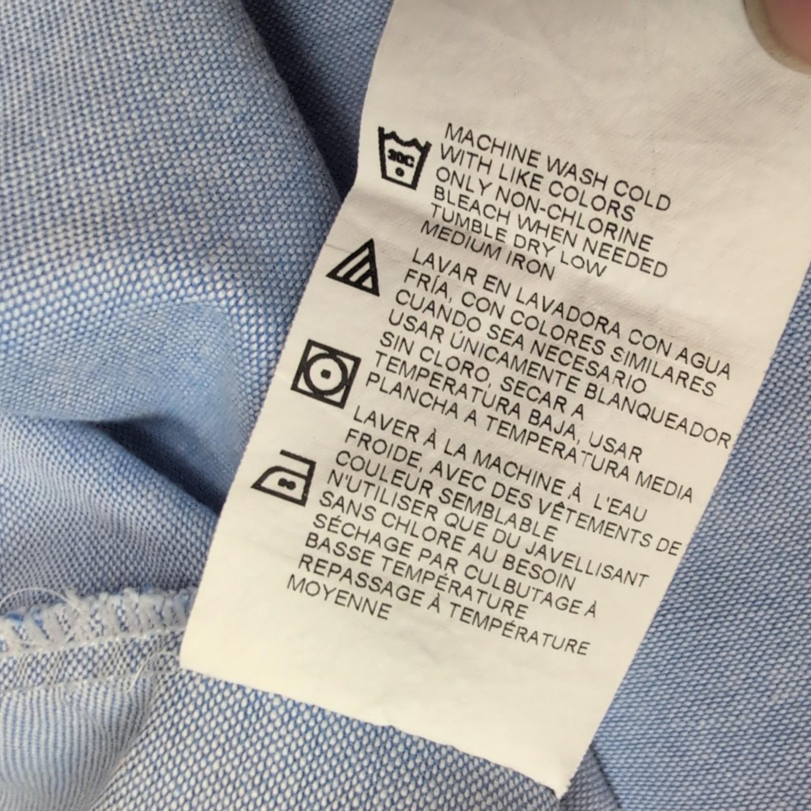 Chemise Dickies XXL 3XL Bleu Uni Coton Polyester Made in Mexico manches longues