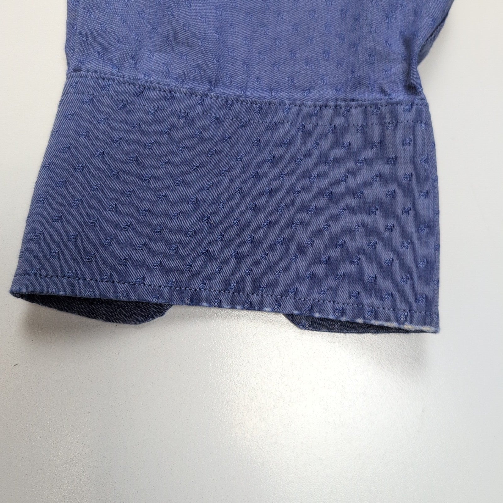 Chemise Tommy Hilfiger Homme Taille M/L Bleue Stretch Coton Micro Motif
