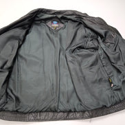 Blouson Cuir XL Bomber Aviateur Pure Stuff Noir Vintage 90s Veste Oversize |53c