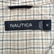 Chemise Nautica M Crème à Carreaux 100% Coton Manches Courtes