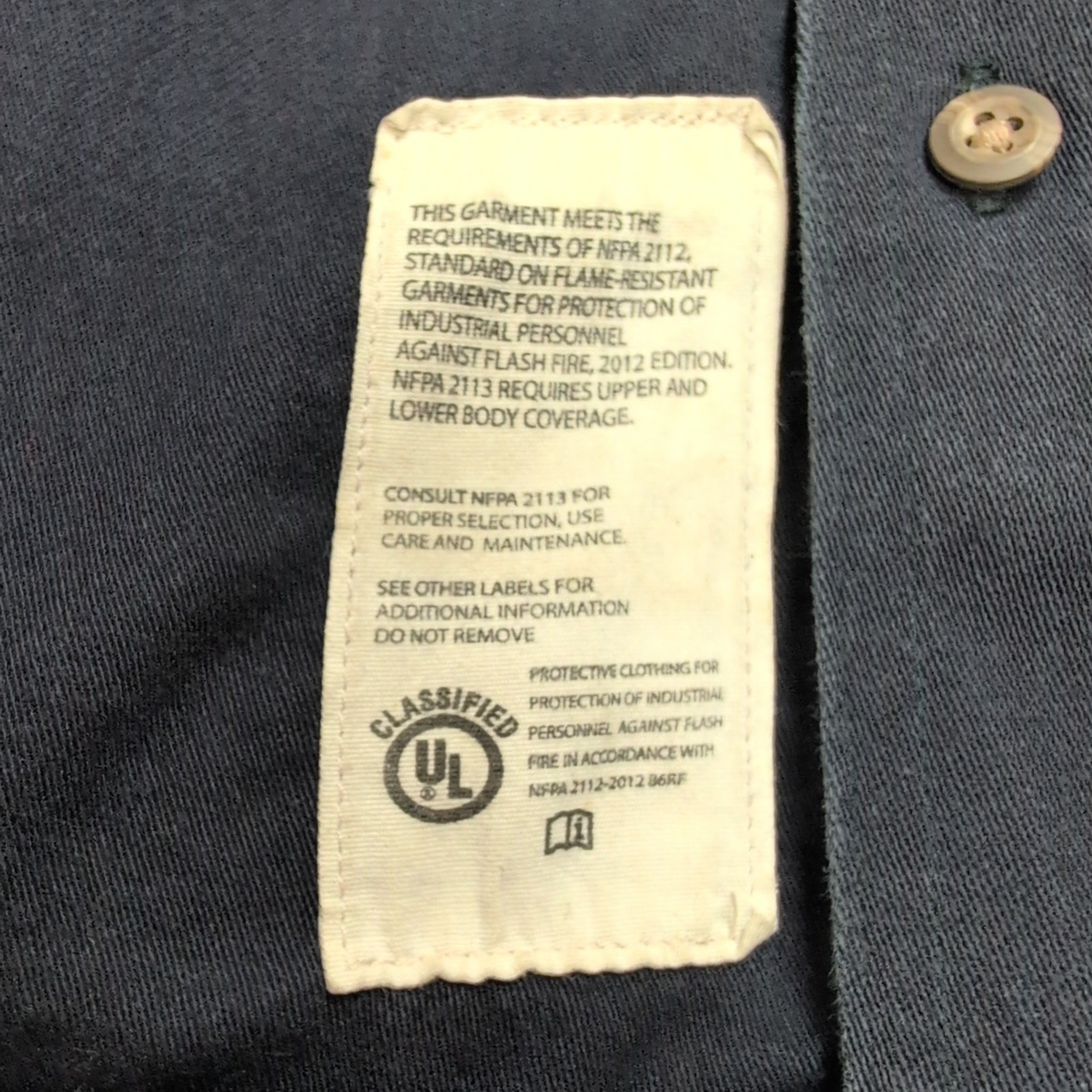 Chemise Workwear Carhartt FR XL bleu marine brodée USA work rare