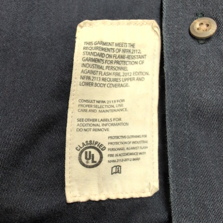 Chemise Workwear Carhartt FR XL bleu marine brodée USA work rare