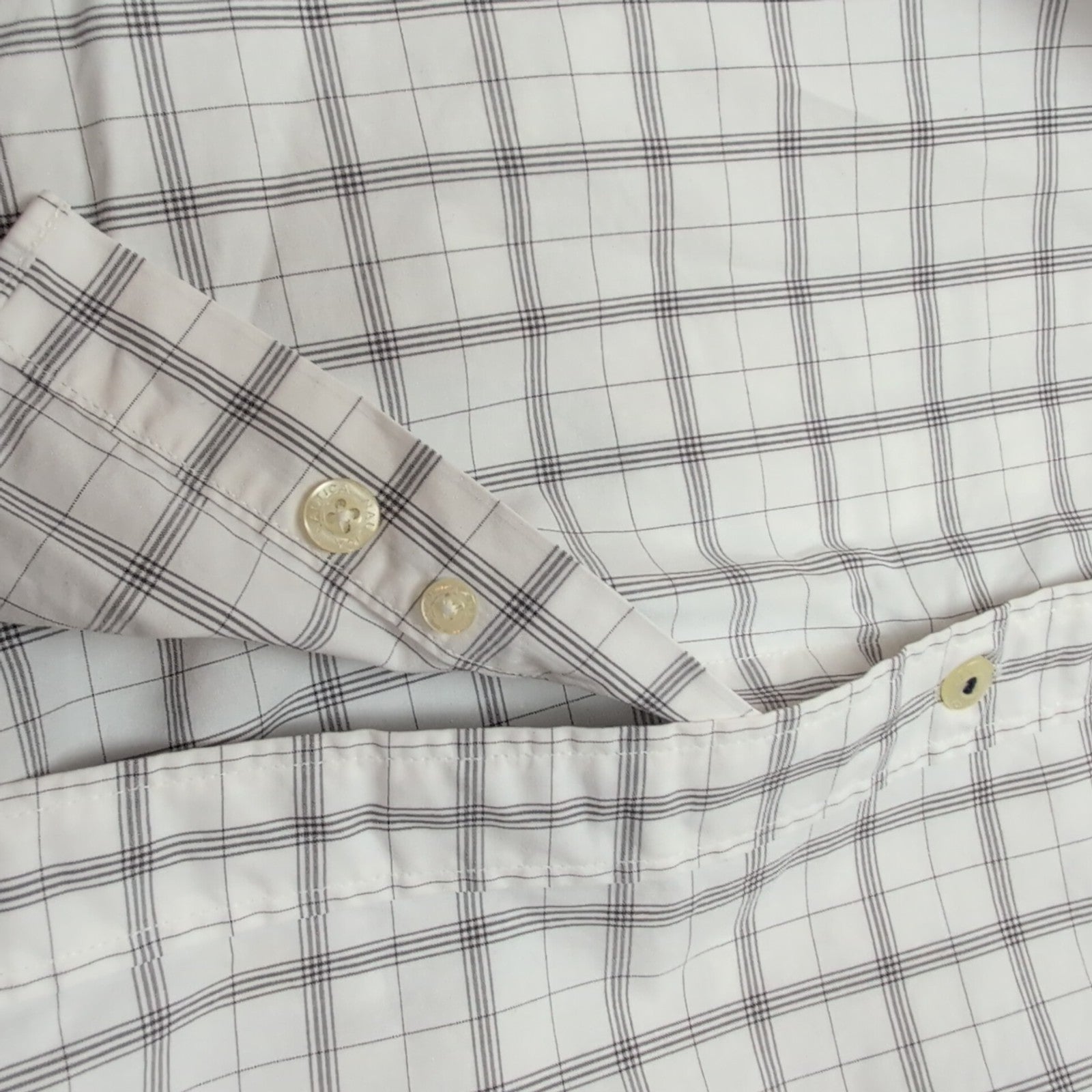 Chemise Nautica Carreaux Noir et Blanc Taille M 100% Coton Manches courtes Poche