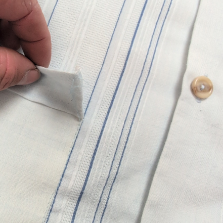 Chemise Hawaïenne St Michael M Bleu Rayures Style Panama Made in UK
